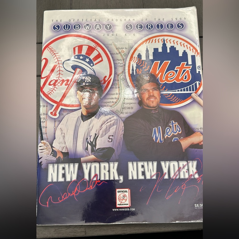 1999 Mets Yankees Subway Series Program Magazine